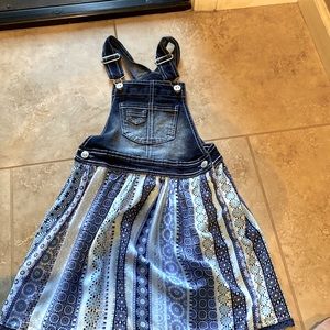 Denim girls overall dress